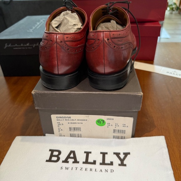 Bally Switzerland Goodyear 10.5 Red Calf Washed Gingo/58 - Picture 4 of 14